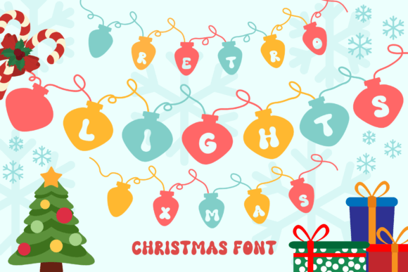 Retro Lights Xmas: A Playful Decorative Font for Handmade Holiday Magic